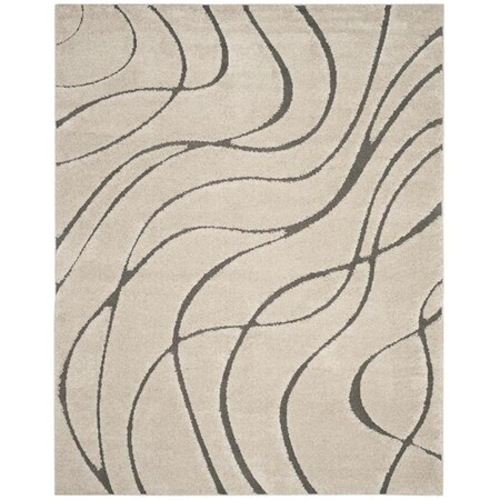 Safavieh 11 x 15 ft. Shag Rectangle Area Rug; Cream & Grey SG471-1180-1115